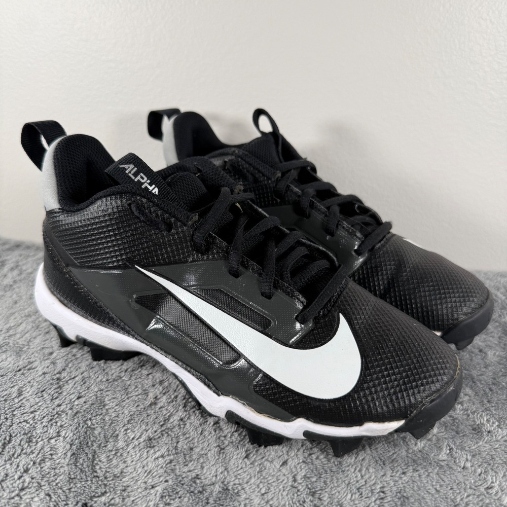 Nike Alpha Menace 4 Shark Kids 3Y Black White Football Cleats FQ4016-001